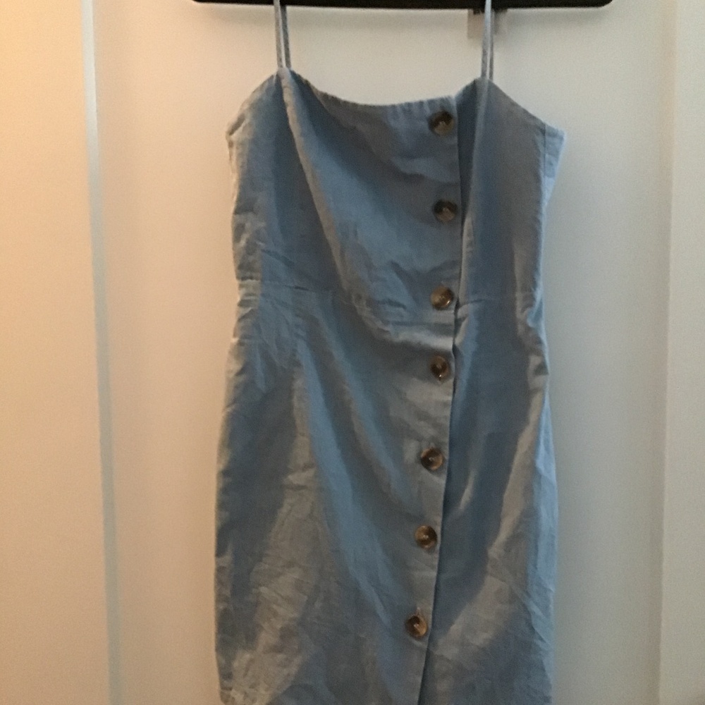 Denim dress with buttons down front